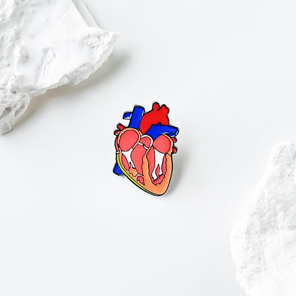 Dr's gift Anatomical Heart Enamel Brooch Cardiac Design Lapel Pin Backpack Hat Badge Medical Jewelry for Cardiologists Nurses Biology Enthusiasts