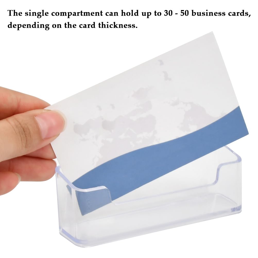 TIMESETL 18Pack Business Card Holder for Desk, Clear Acrylic Office Business Card Holder Display Plastic Business Card Stand Acrylic Desktop Business Card Holders for Exhibition, Home & Office