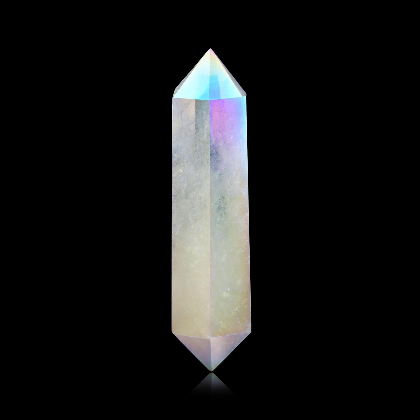 YATOJUZI 3.5" Healing Crystals Wand Electroplating Clear Quartz Crystals and Healing Stones Large Hexagonal Electroplating Crystal Points for Meditation Divination Reiki Energy Balancing 1PCS