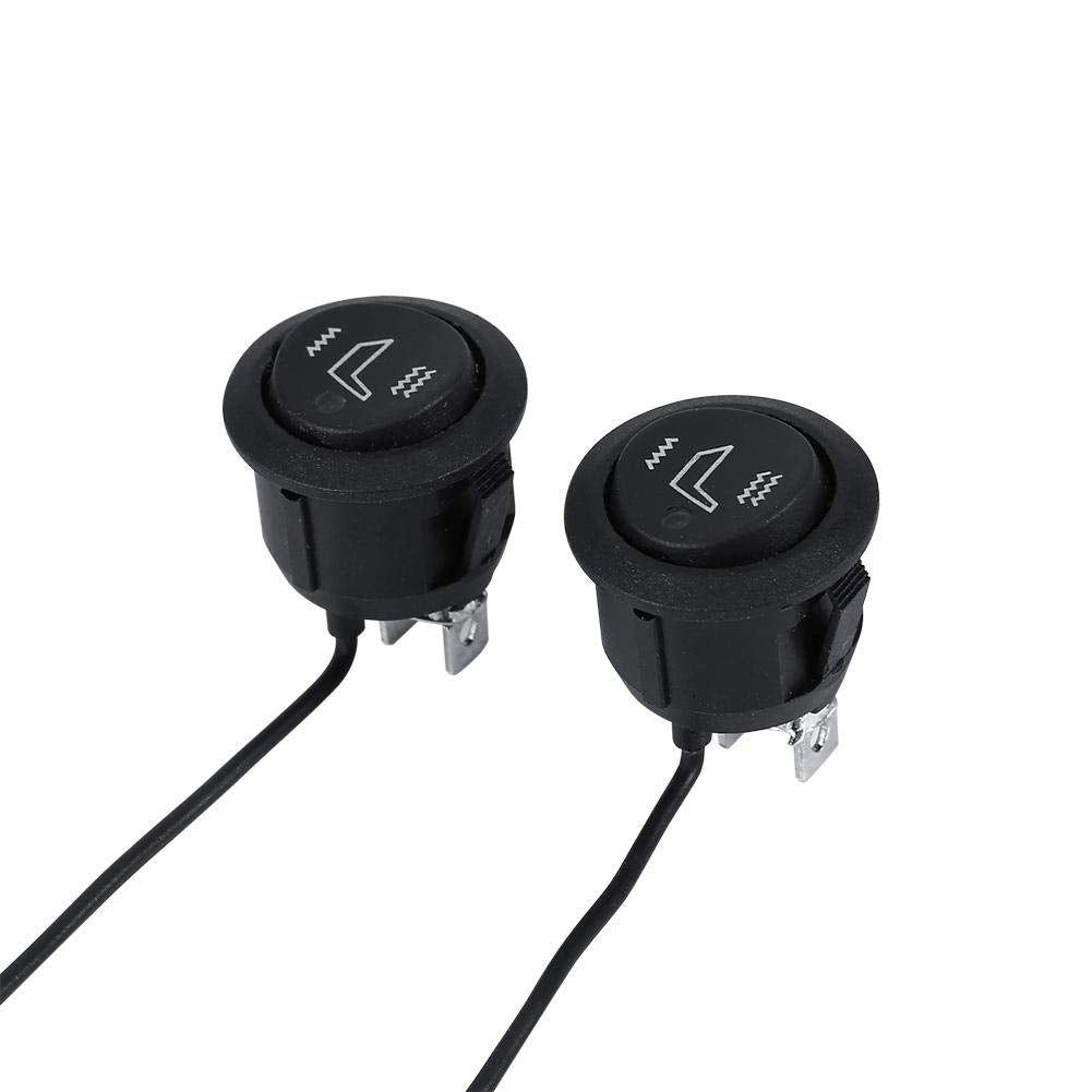 Universal 3 Pin Car Seat Heater Switch, 2X Round Heated Hi Low Off Control 12V 20A