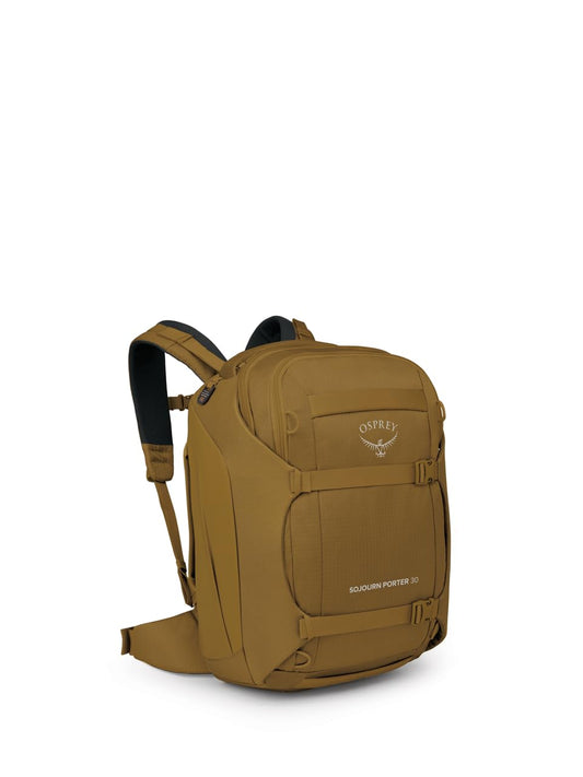 Osprey Sojourn Porter 30L Travel Backpack - Carry-On Compliant Luggage with StraightJacket Compression and Padded Laptop Sleeve - Durable Pack for International or Urban Travel, Brindle Brown