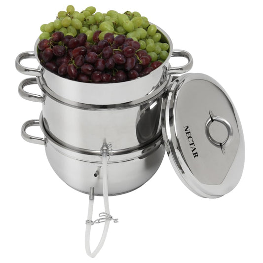 Kitchen Crop Multi-Use Steam Juicer & Roaster Set - Induction Friendly, Stainless Steel Lid, 8 Quart Capacity
