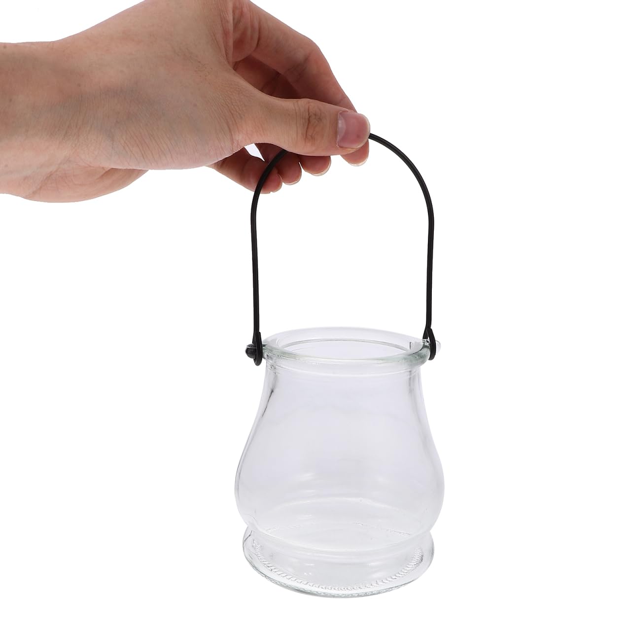 Cabilock 8PCS Hanging Candle Holder, Clear Glass Tealights Candle Holder with Handle, Decorative Succulent Vase Hanger Air Plants Terrariums for Christmas Festival Party Wedding Indoor Outdoor Decor