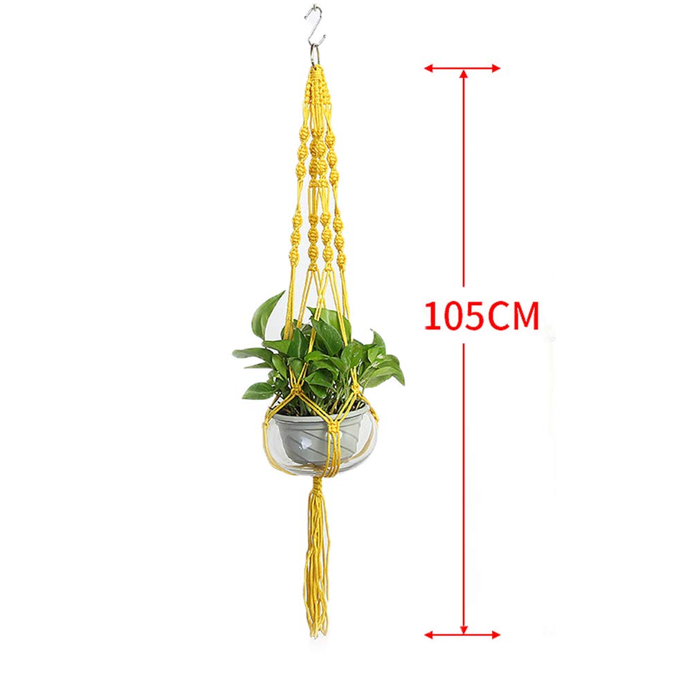 Vpang 2 Pack Macrame Plant Hanger, Outdoor Indoor Hanging Planter Basket Flower Pot Holder Nylon Rope Home Decor 41 Inch (Black)