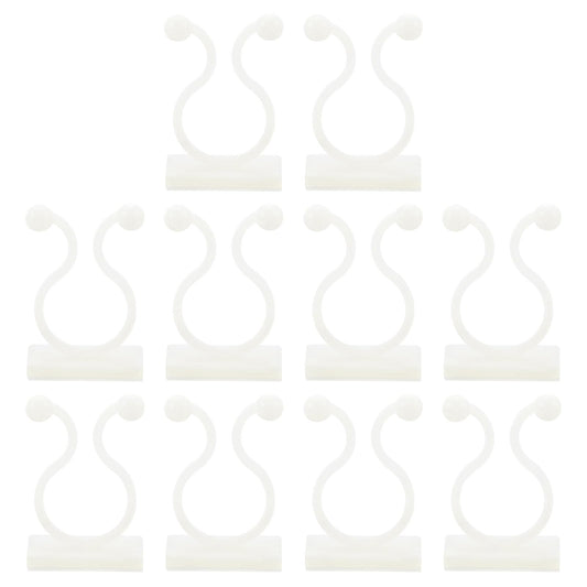 uxcell 100Pcs Plant Climbing Wall Fixture Clips, Plant Fixer Self-Adhesive Hooks Wire Fixing Supporting for Indoor Outdoor Decoration and Cable Wire Fixing (White, 19mm/0.75")