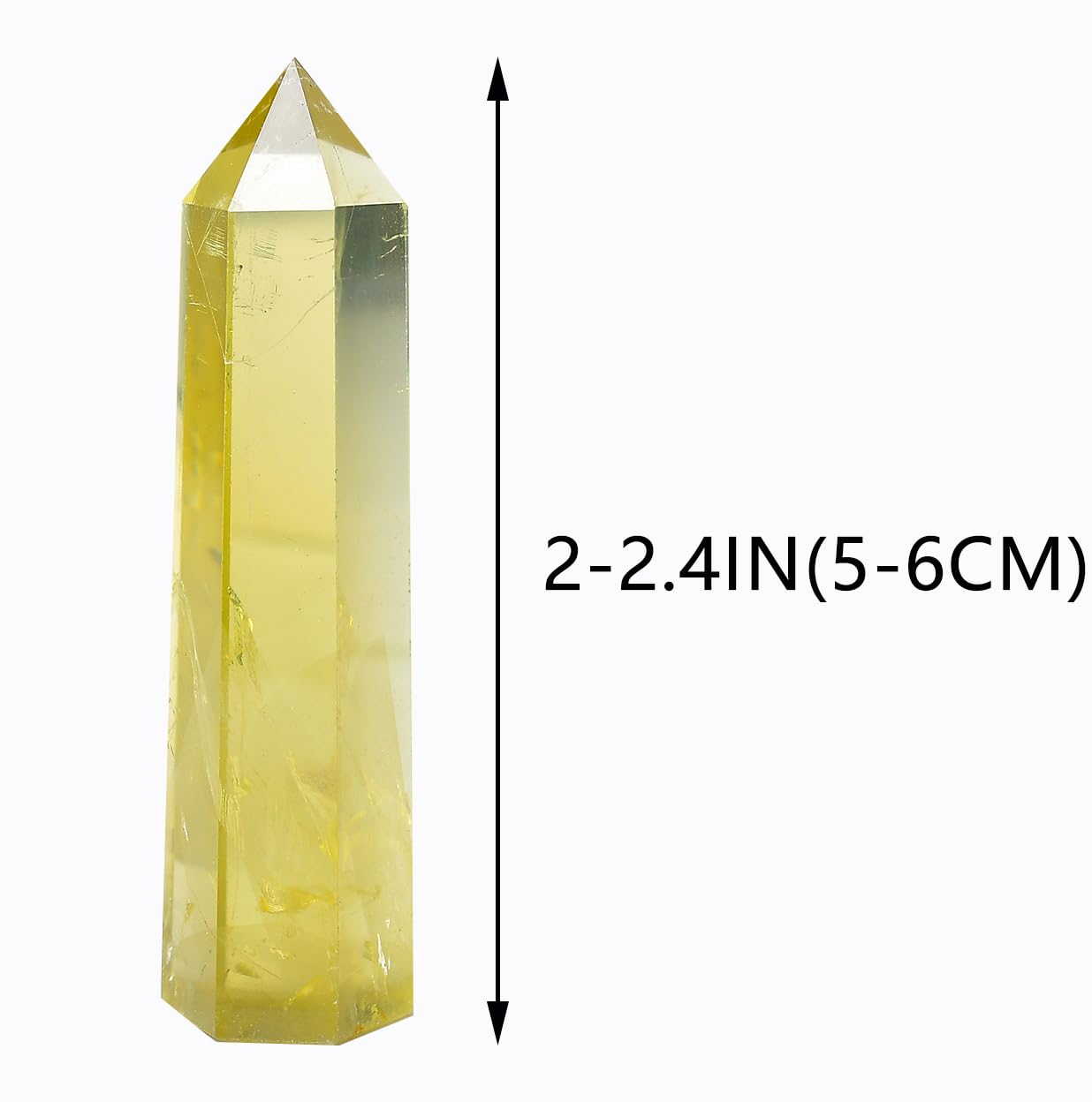 WUYOUSHI 1PCS Citrine Healing Crystals Towers / 1.96-2.36" Natural Reiki Energy Wand Stone 6 Faceted Chakra Quartz Crystal Reiki Meditation Therapy Decoration Gifts