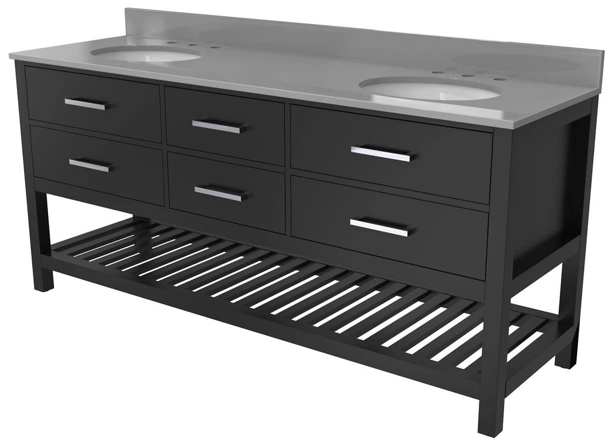 Valencia 72 Inch Oak Double Sink Bathroom Vanity