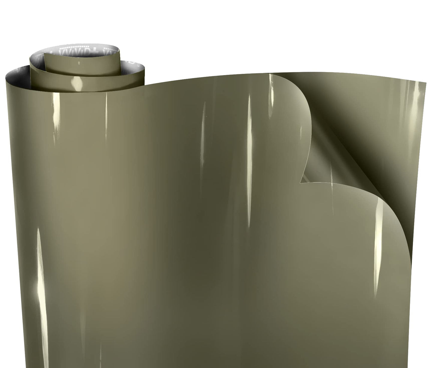 VViViD+ Ultra Gloss Khaki Green 100ft x 5ft Vinyl Car Wrap Premium Paint Replacement Film Roll w Nano Air Release Technology, Stretchable Cap Liner