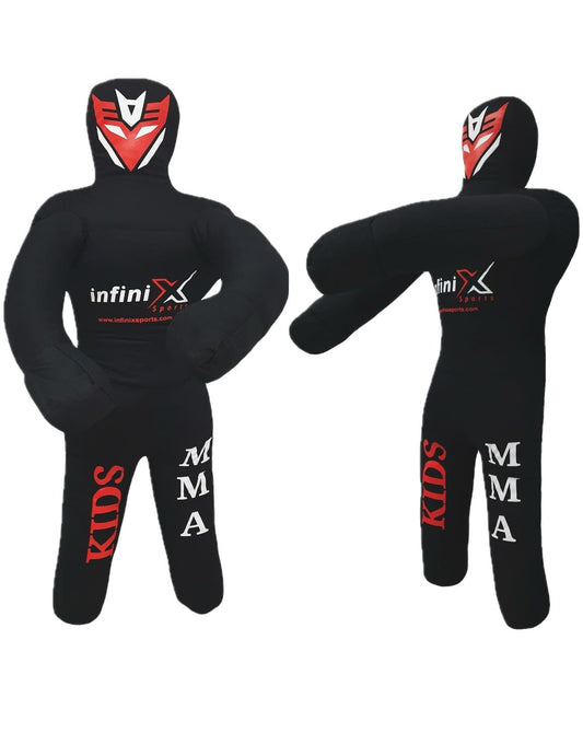 Infinix Sports Kids Grappling Dummy for Kids Youth MMA Boxing Brazilian Jiu Jitsu Dummy - 110cm Unfilled (Black)