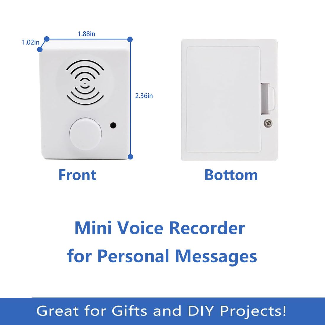 XLW 16 Minutes Voice Recorder for Stuffed Animals,Voice Box for Recordable Presents Button Sound Box for Crafters, Hobbyists, School Presentations,Personalized Items,Christmas New Year Present -White