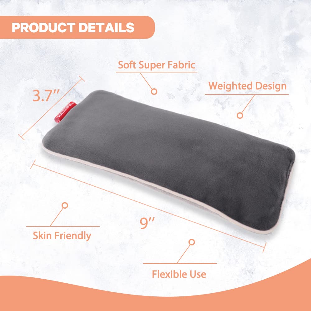 Comfheat Lavender Weighted Eye Pillow for Yoga, Microwavable Moist Heat Eye Compress Mask Pillow FSA HSA Eligible with Washable Cover for Relaxation, Sleeping, Meditation, Yoga, Spa, Migraine Relief
