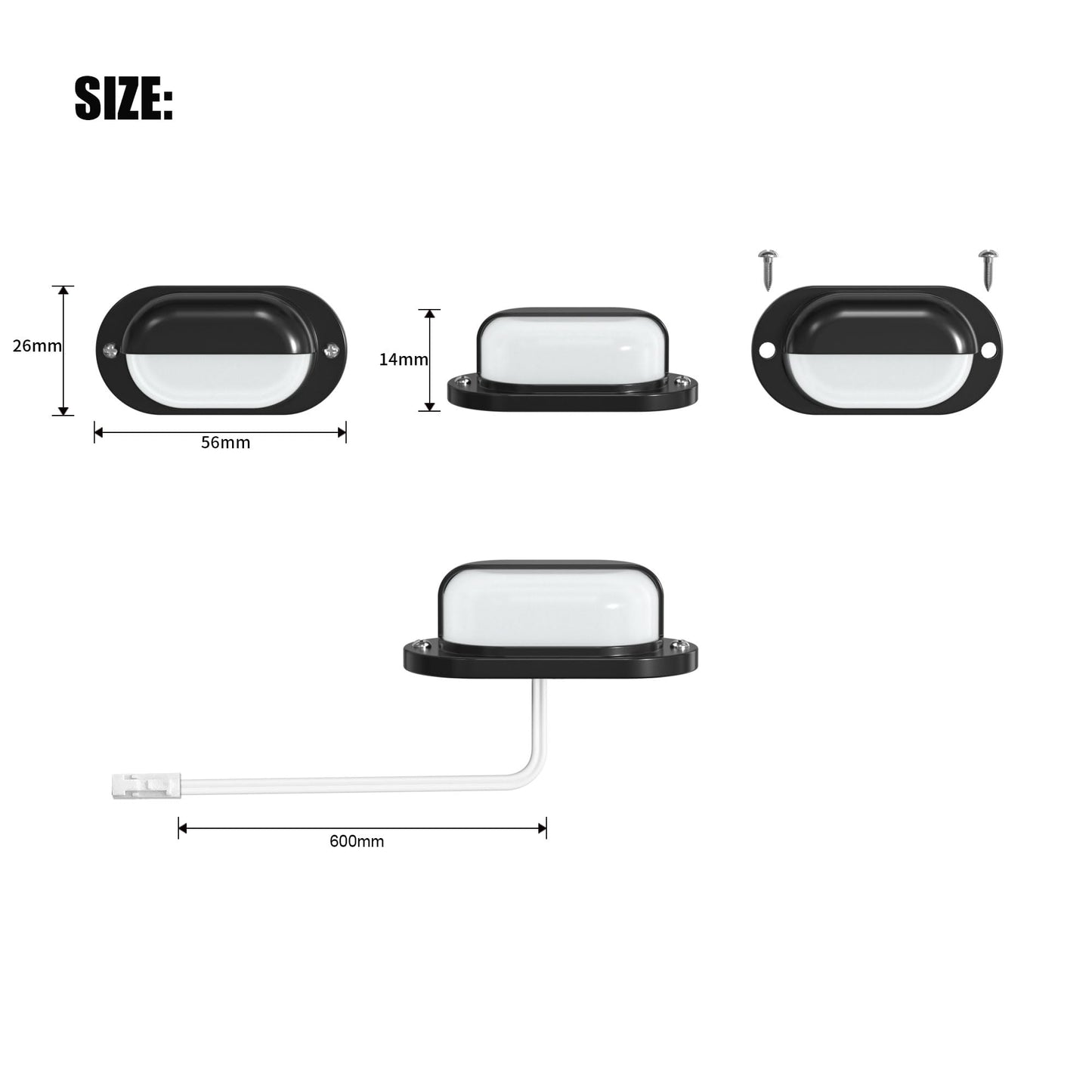 RWOFNIA Motion-Activated LED Stair Lighting Kit RW-5620-B, Warm White 2700K Mini LED Light Bulbs Suilt For Indoor Carpeted Or Wooden Staircase (8 Bulbs)