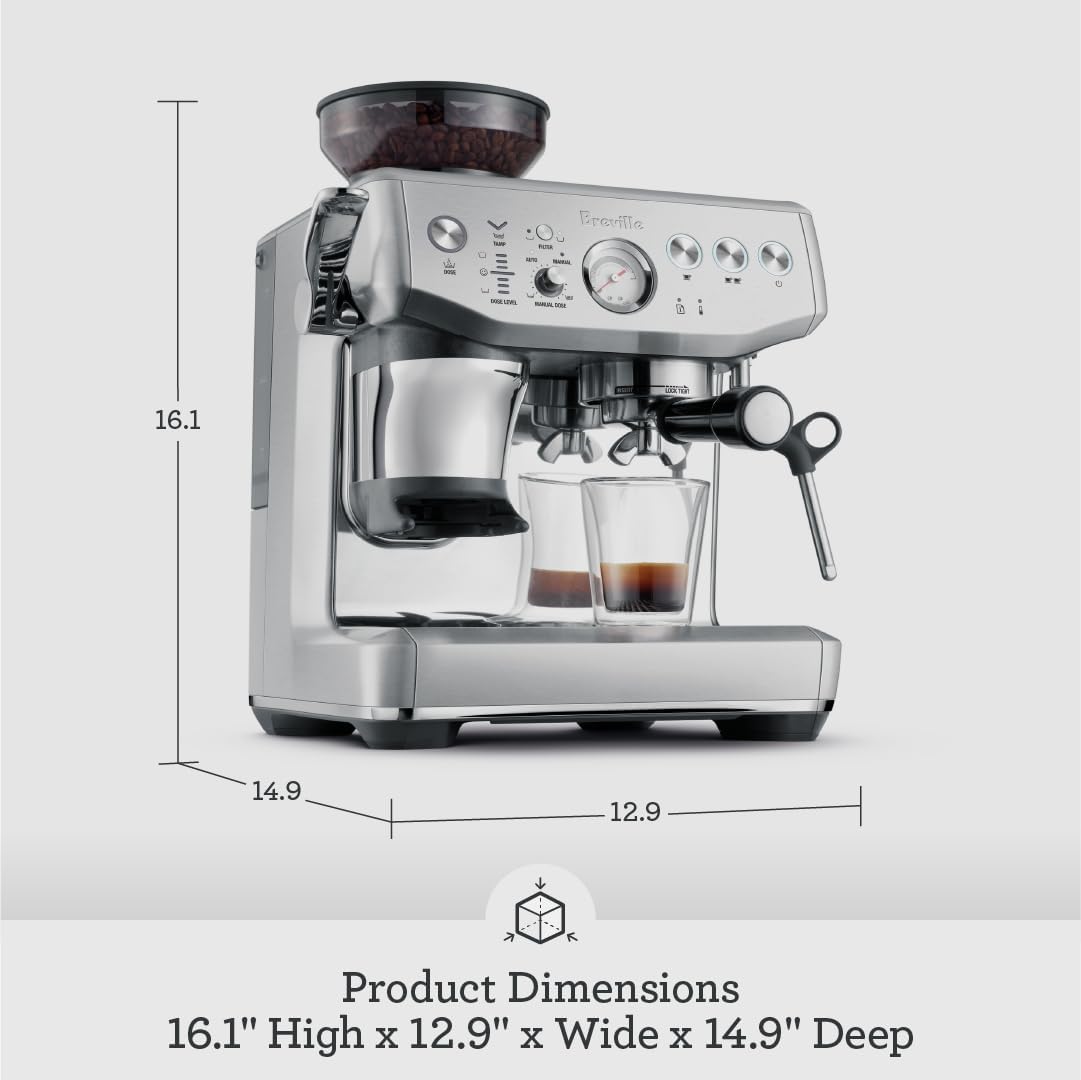 Breville Barista Express Impress Espresso Machine BES876DBL, Damson Blue