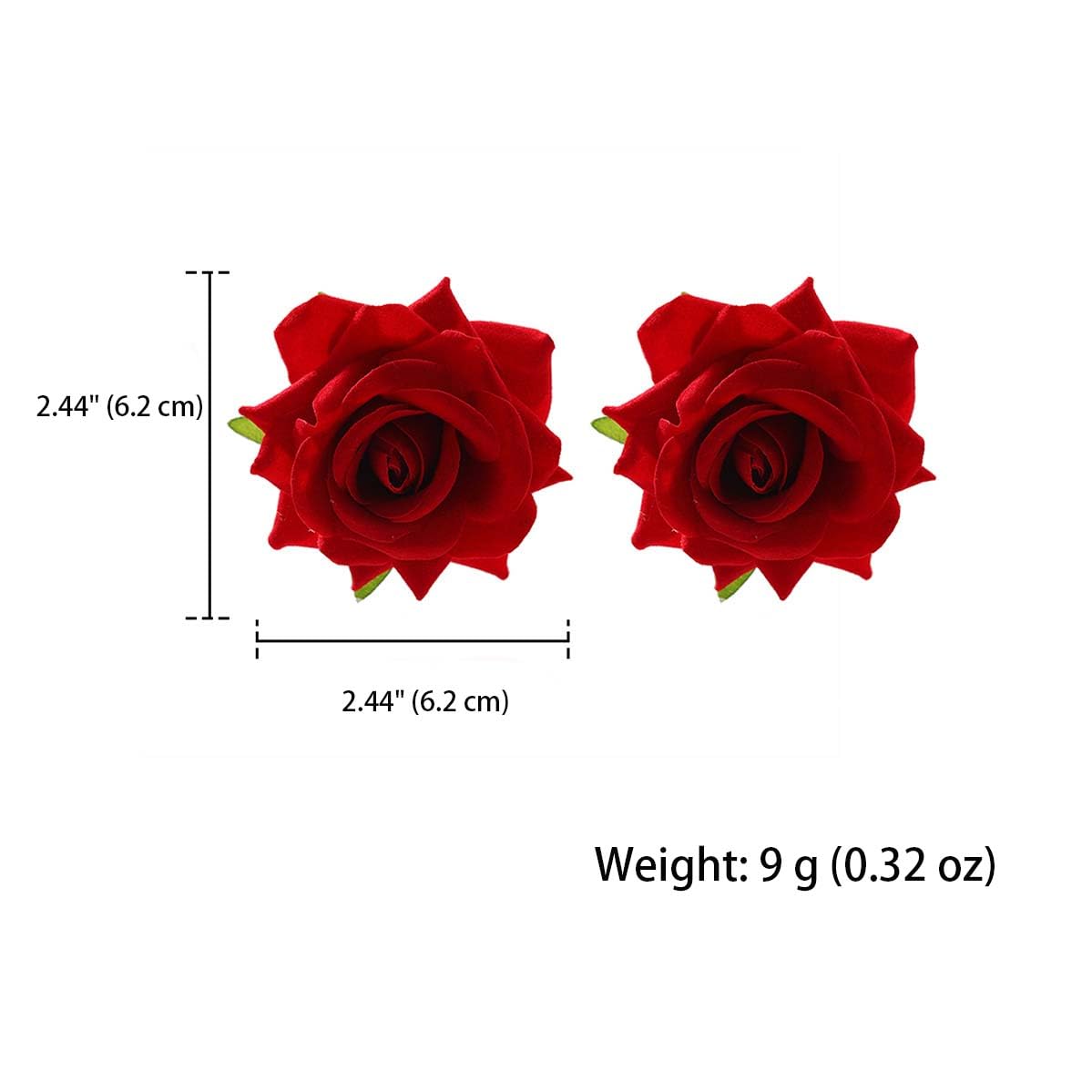 ALRNBY Rose Earrings for Women Flower Earrings Red White Purple Floral Earring Big Stud Prom Jewelry Alt Elegant Jewelry Wedding Bridal Bridesmaid (Red)