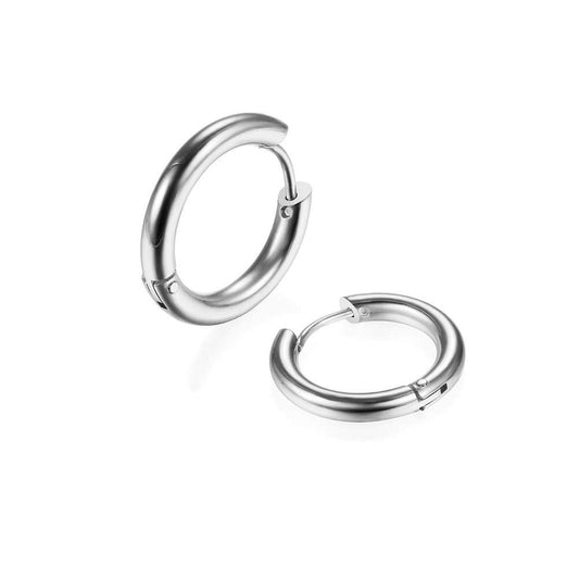316L Surgical Stainless Steel Huggie Hoop Earrings 11mm Hypoallergenic Earrings Hoop Cartilage Helix Lobes Hinged Sleeper Earrings For Men Women (D02:11mm Silver(THK 2.0mm))