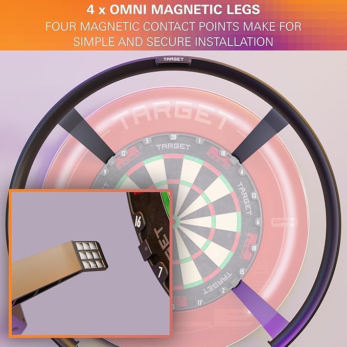 Target Darts Omni Dartboard Auto Scoring Ring with LED Lights | Dart Board Score Camera, Magnetic Dartboards Light System, Surround Ring Lighting, Record Dart Scores