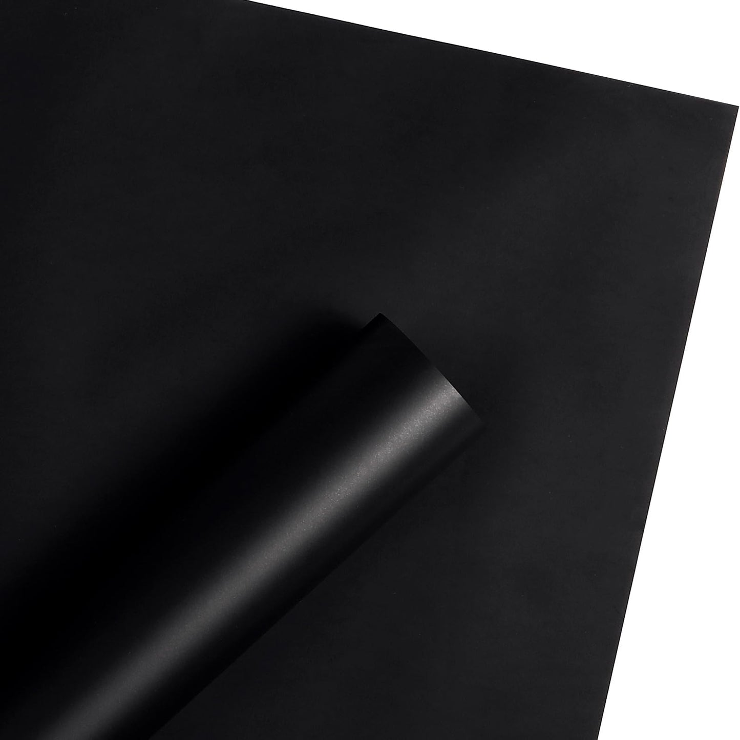 WRAPAHOLIC 20 Sheets Flower Wrapping Paper - 22.4 x 22.4 inch Pure Black Water-Resistant Floral Bouquet Wrapping Paper, Florist Supplies Packaging for Wedding Birthday Gift DIY (Pack of 2)