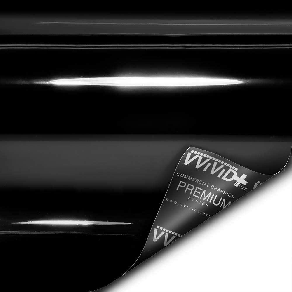 VViViD+ Ultra Gloss Premium Vinyl Car Wrap Film (14ft x 5ft, Gloss Piano Black)