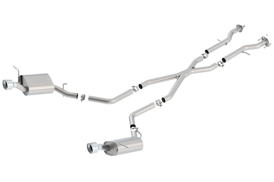 BORLA 140449 Cat-Back Performance Exhaust System for Dodge Durango R/T V8 T-304 Stainless Steel S-Type Sound Dual Split Rear Exit Single 4.5" Round T-304 Stainless Steel Tips On Each Side