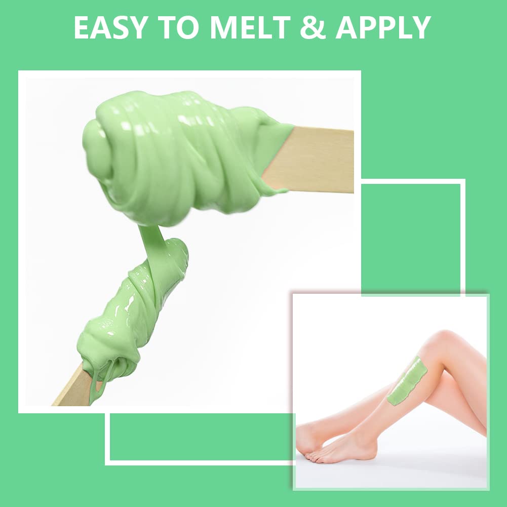 Bestidy Hard Wax Beads for Hair Removal - 1000g Waxing Beans for All Body and Bikini Areas (Green)