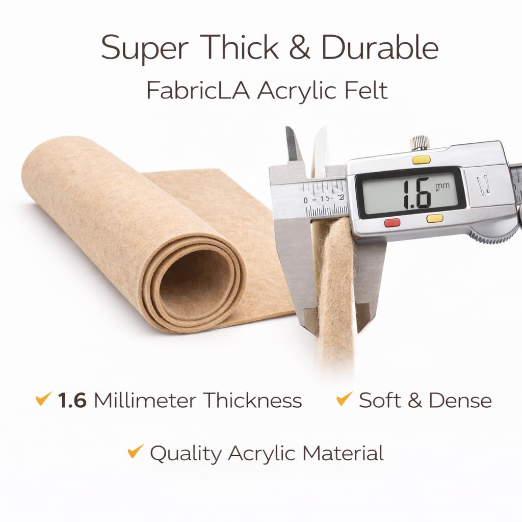 FabricLA Acrylic Felt Fabric by the Yard | 72 Inch Wide | Craft Sewing Cosplay Costumes | No-Fray Clean Cut | Kelly Green | 1 Yard Pre Cut