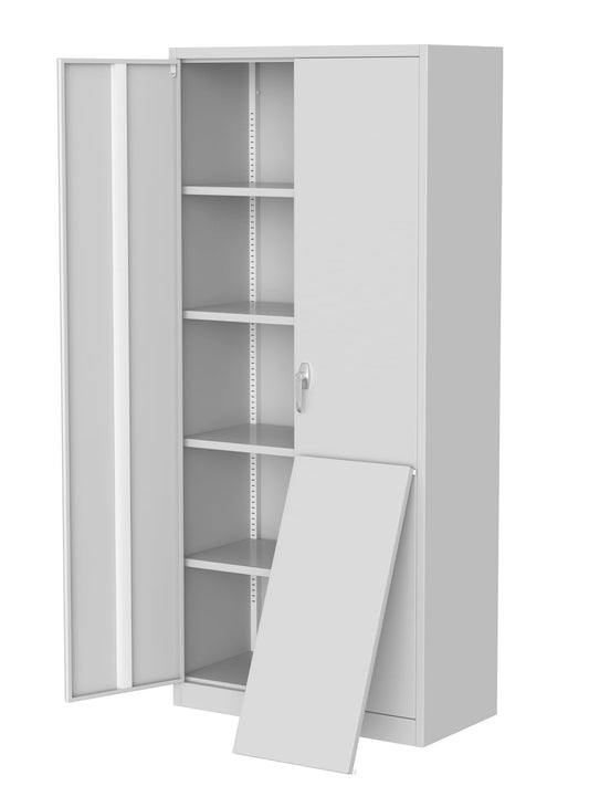 Storage Metal Cabinet 71" with Doors and Shelves Adjustable Adjustable Feet and Lock Tall Storage Cabinet for Pantry Garage Craft Bedroom Office