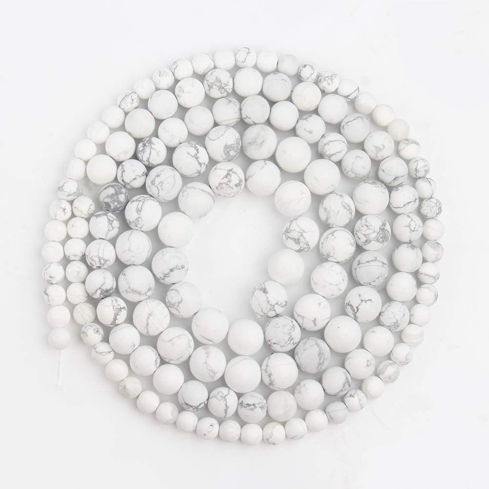 35pcs 10mm Matte Howlite Beads Natural Gemstone Beads Round Loose Beads for Jewelry Making