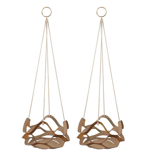 ORFOFE 2pcs Plant Hangers: Pu Hanging Planter Modern Minimalist Home Decoration for Plants Lovers for Indoor and Outdoor Wall Decor