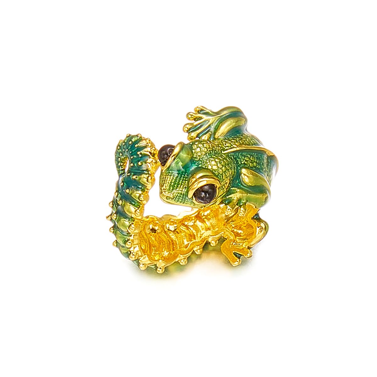 GYRMMUE Gothic Lizard Rings for Women Men Chameleon Animal Finger Rings Vintage Boho Goth Adjustable Open Ring Hypoallergenic Drip oil Ring Halloween Birthday Party Birthday Holiday Jewelry (Green)