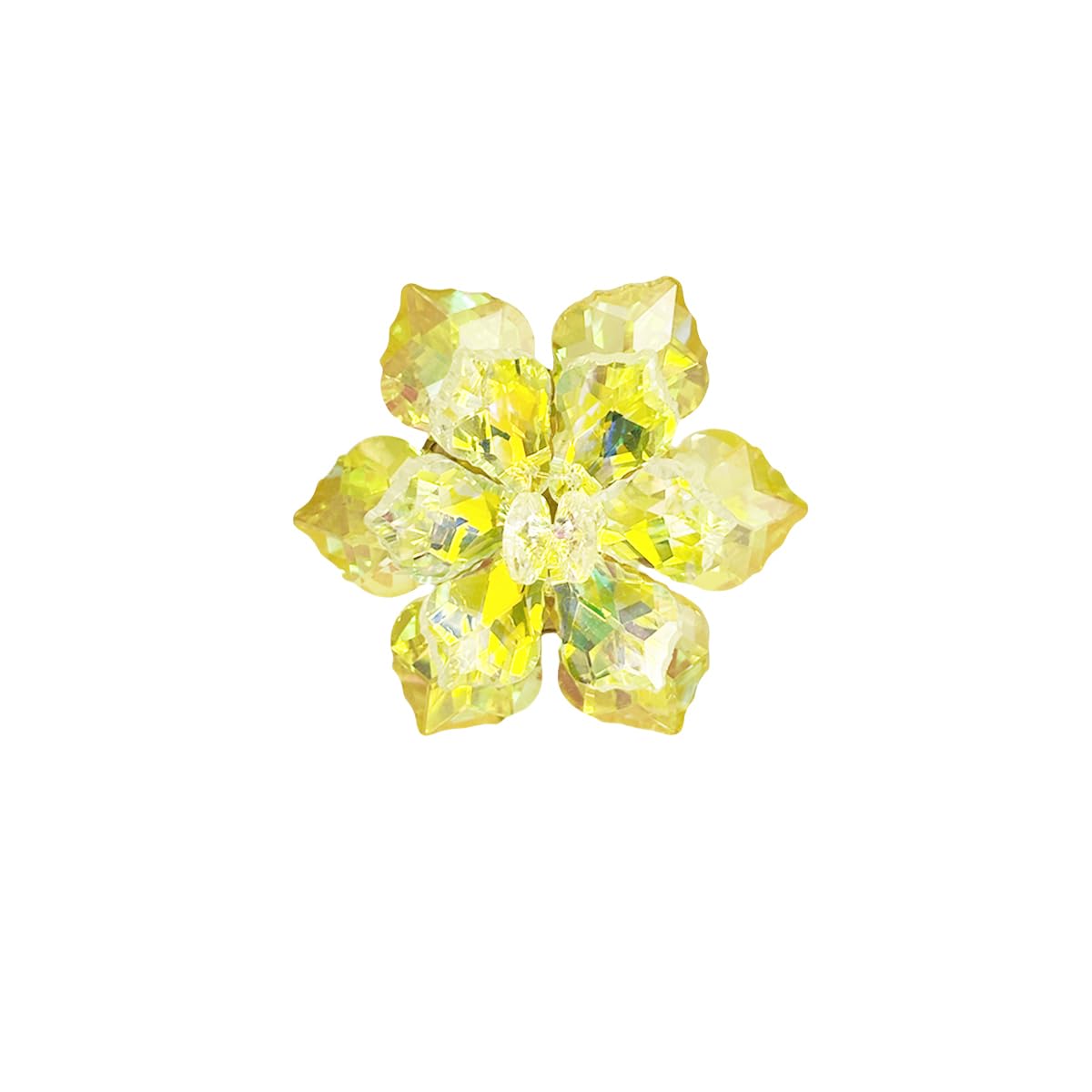 Rhinestone Sunflower Brooch Pin for Women Red Black Purple Large Flower Broochs Snowflake Brooch Marquise Wreath Brooches Jewelry (Yellow)