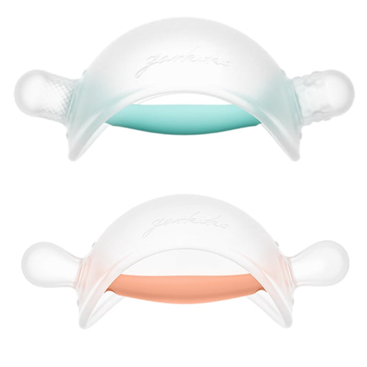 Garkoko 2PCS Baby Teething Toys, No-Drop Silicone Baby Teether Toy for Babies 3-6 Months & 3-18 Months, BPA-Free Infant Teether for Teething Relief