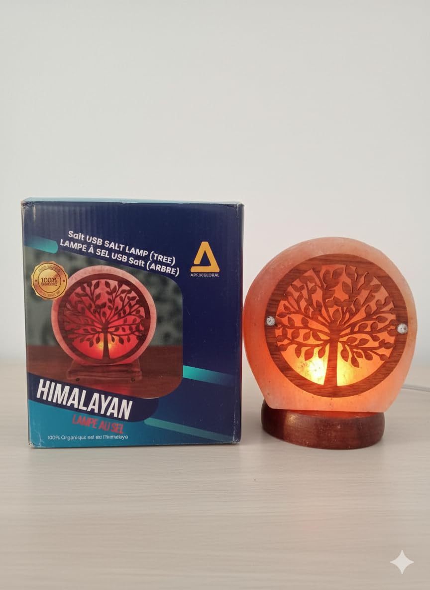NatureBoost HL Himalayan Pink Salt USB Multi Colored lamp (Tree)