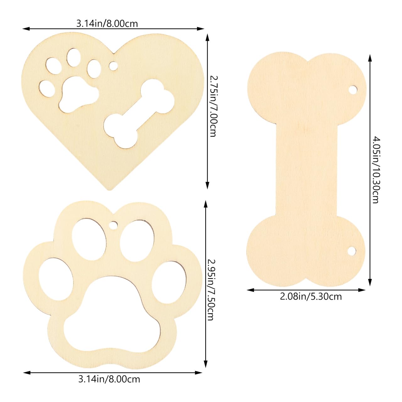 Healifty Wooden Heart Cutouts Ornaments: 34Pcs Love DIY Craft Wood Paw Pieces with 10M Rope for Valentine's Day Party Decorations and Autumn Creative Handmade Ornaments