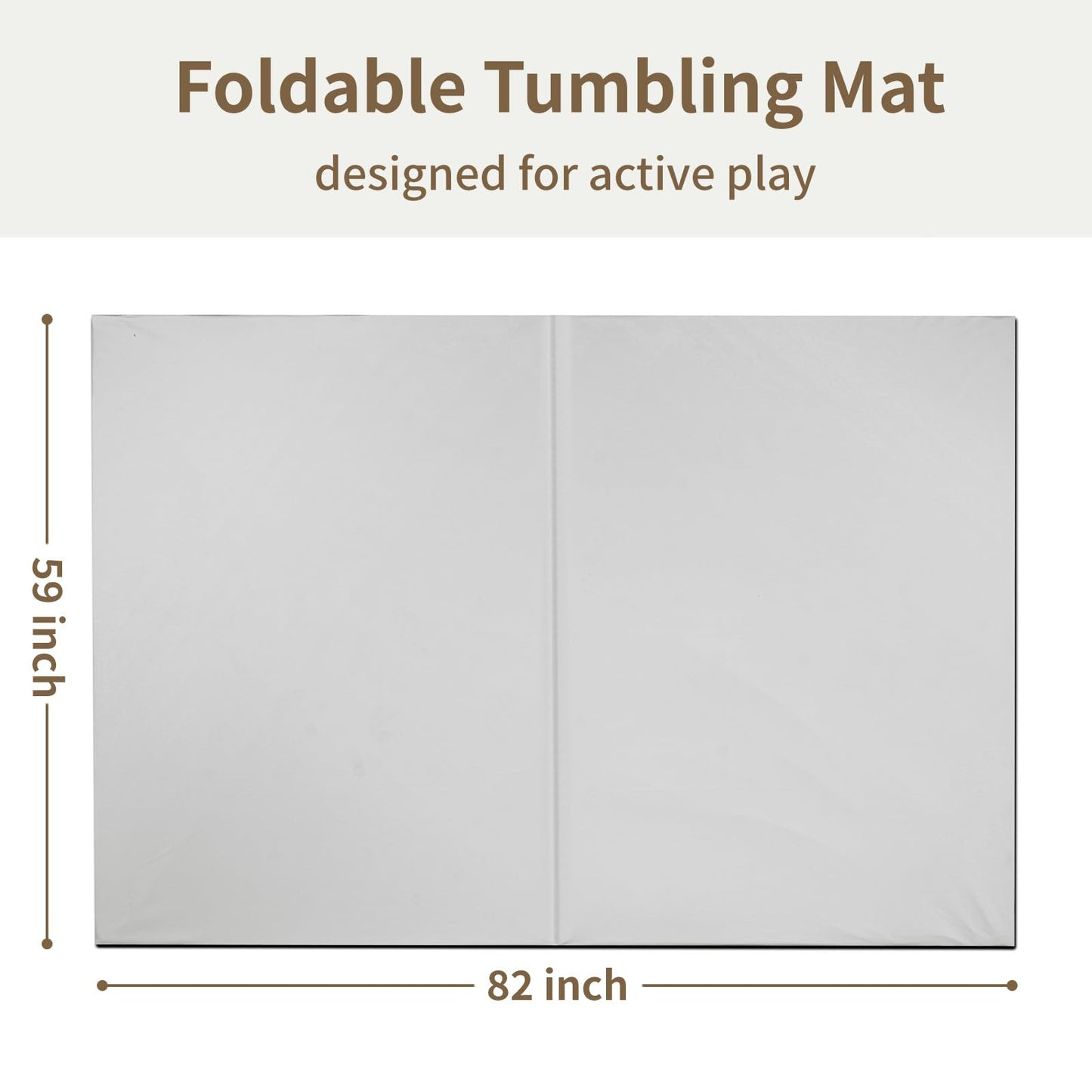 Yumiio Large Vegan Leather Baby Play Mat for Floor,1.3"Thick Foam 59x82 Foldable Waterproof Kids Play Mat,Stylish and Just Wipe-Clean Playmat for Baby Play on Floor (Grey)