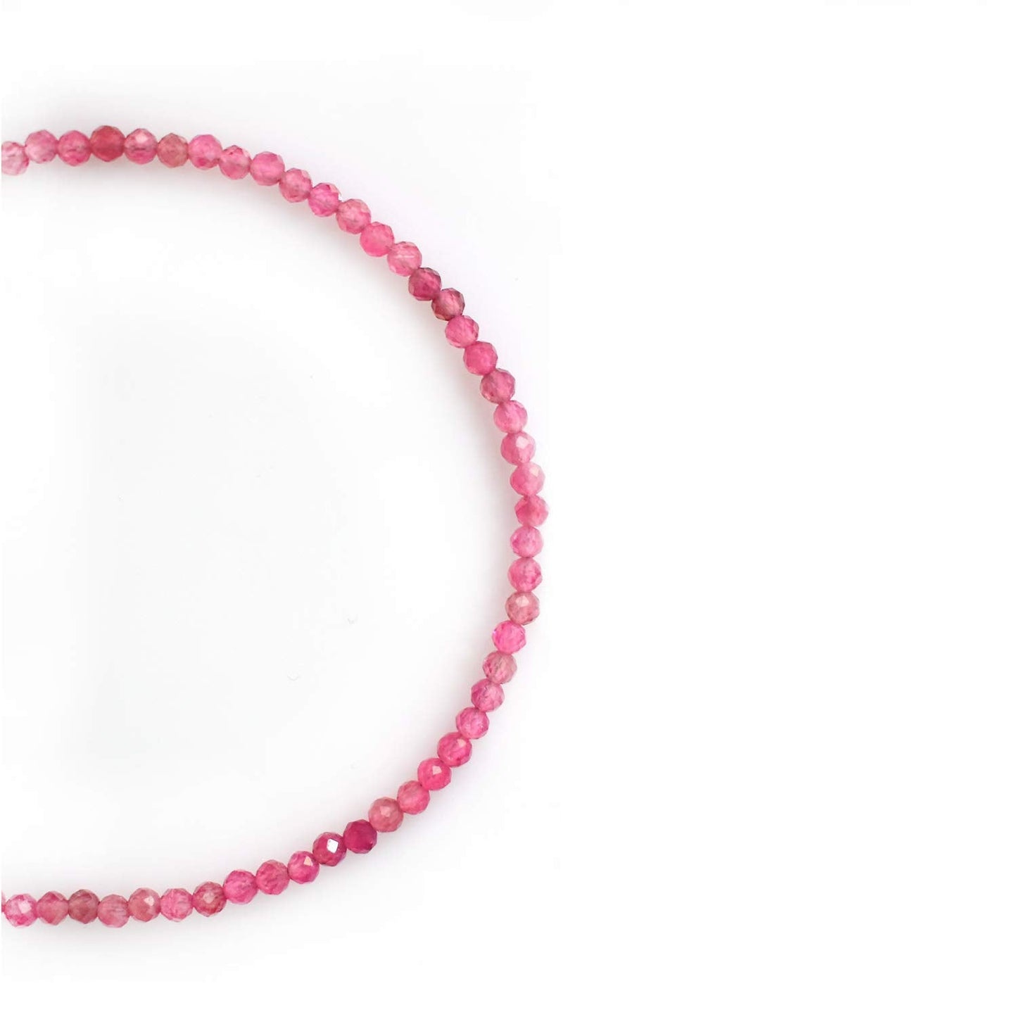 Gempires Pink Tourmaline Dainty Bracelet for Women | Handmade 2.5 mm Faceted Beads | Minimalist Stacking Jewelry | Adjustable Lightweight Design | Love Stone Gift