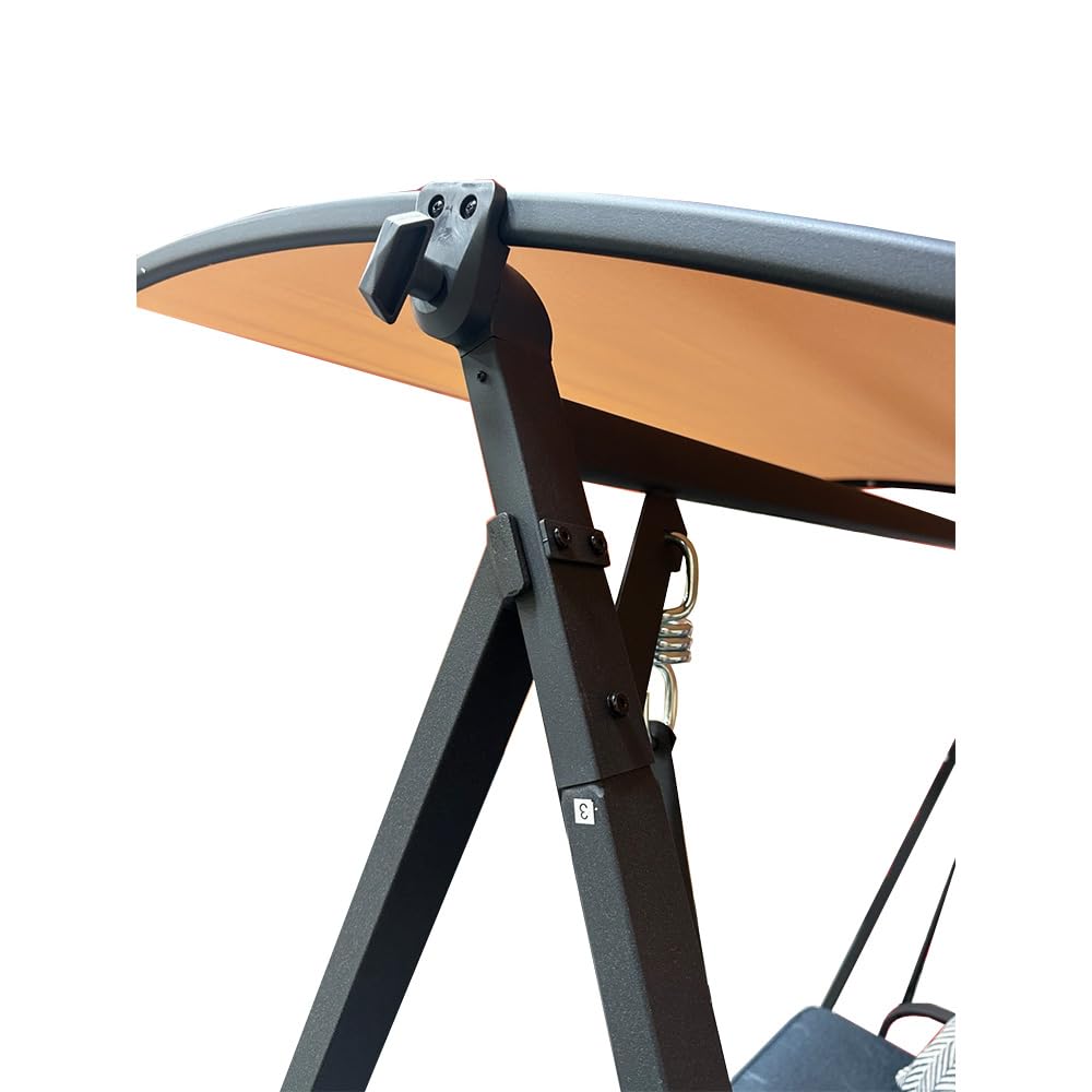 Garden Winds Custom Fit Replacement Canopy Top Cover Compatible with The Living Accents RUS496K 3 Person Steel Bench Swing - Upgraded Performance RipLock 350 Fabric - Slate Gray