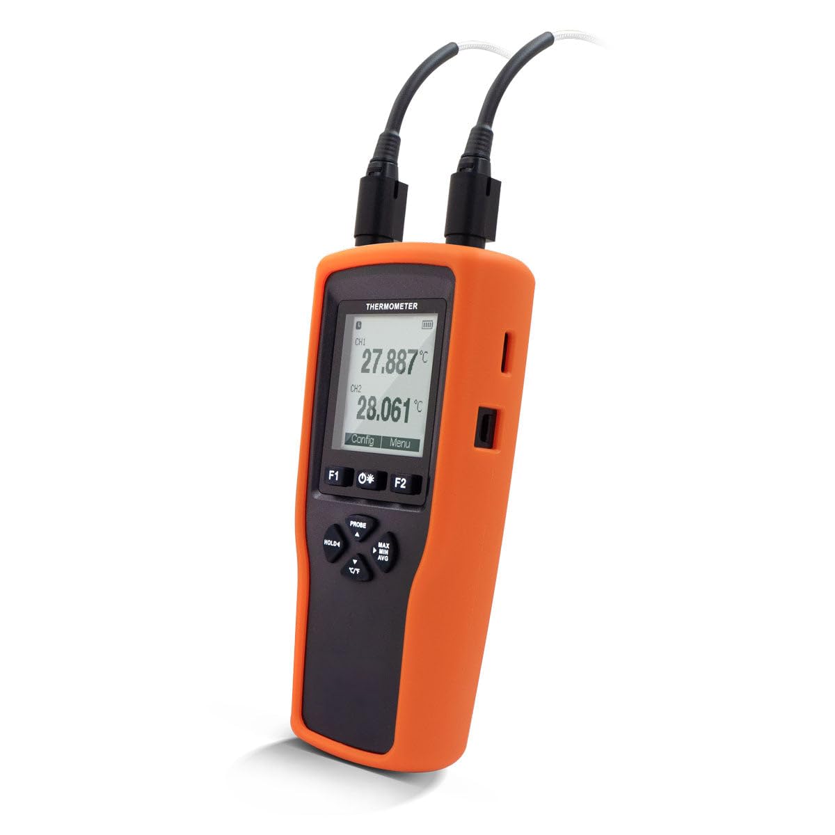 PerfectPrime TC0372 High Precision RTD Thermometer Datalogger w/Two Probes -200°C / -328°F