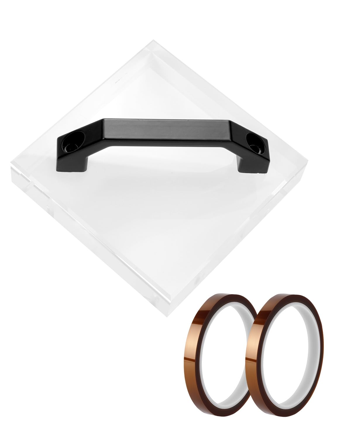 UCEC HTV Cooling Block & 2 Rolls Heat Resistant Tape, DTF Cooling Block for Heat Press with Handle, Heat Press Accessories for Sublimation Paper, Heat Transfer Vinyl, Iron on Vinyl,Heat Transfer Paper