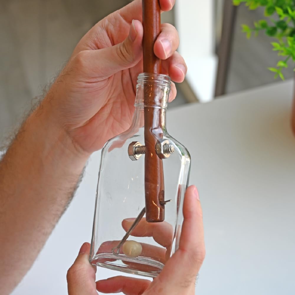 True Genius - Grecian Glass Bottle Disentanglement Brainteaser Puzzle, Logic Puzzle for Adults, Brain Teaser, Gifts for Father's Day, Men, Kids