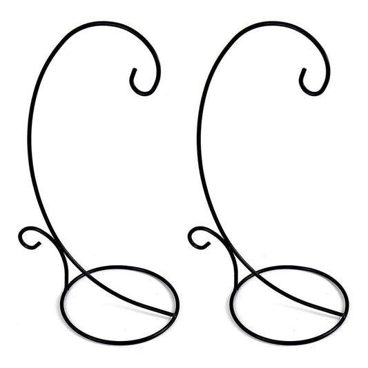 E-view Ornament Display Stand Set of 2 - Metal Stand Flower Pot Holder Rack for Hanging Glass Globe Air Plant Terrarium, Lantern, Witch Ball - Iron Home Wedding Decoration (18")