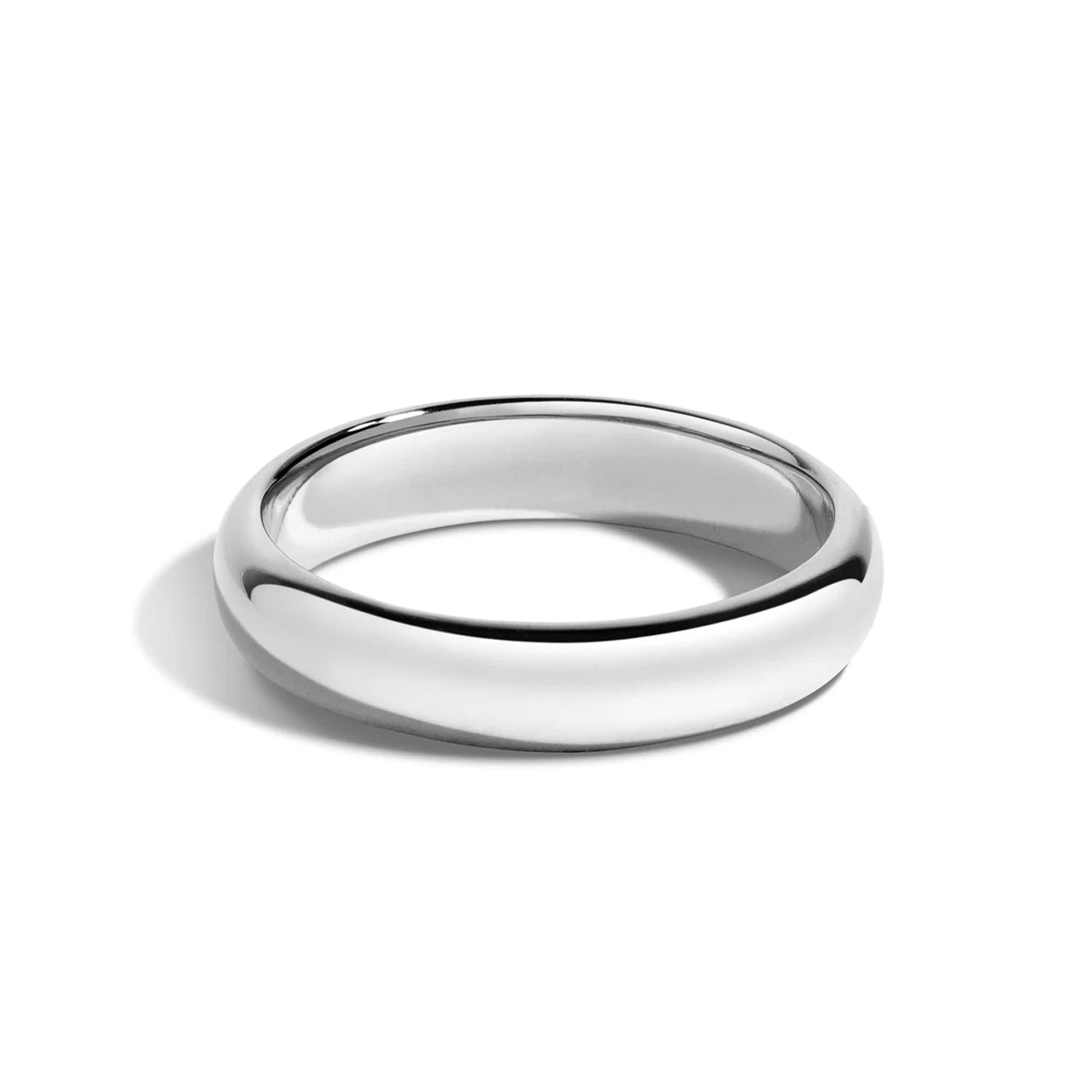 Tioneer Jewelry | Sterling Silver Plain Dome Wedding Band | Wedding Band for Women & Men | Sterling Silver Jewelry, Silver, 4mm, Size 6