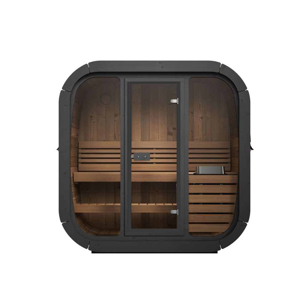 saunalife Model CL4G, Cube-Series Outdoor Home Sauna Kit, Up to 3 Persons (Sauna Heater and Sauna Stones Included)