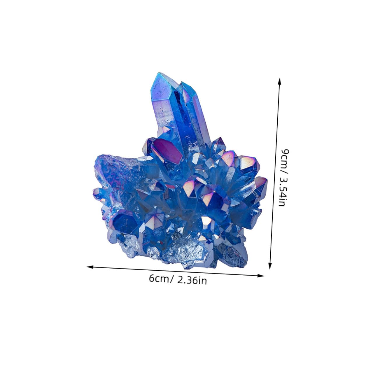 DECHOUS Natural Crystal Cluster Geode, Blue Raw Quartz Geode Crystal Cluster Stone Small Healing Crystals for Home Decoration, Healing, Meditation