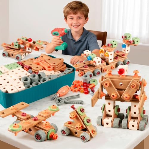 Kids Tool Set with Drill, 148Pcs Toddler Tool Set with Toolbox,STEM Montessori Toys for 3 -5Year Old, Educational Construction Toy, Pretend Play Toys for 3 4 5 6 Year Old Boys, Birthday Gift for Kids