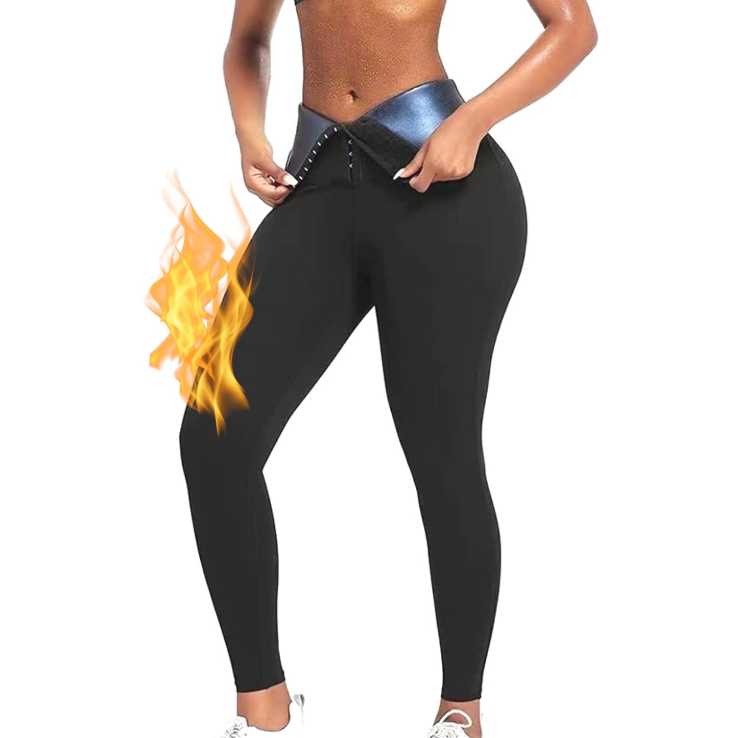 Nano Hertz Sauna Sweat Shapewear Leggings Pants Boxing Workout Suit Waist Trainer Shaper Sweatsuit Exercise Fitness Gym Women