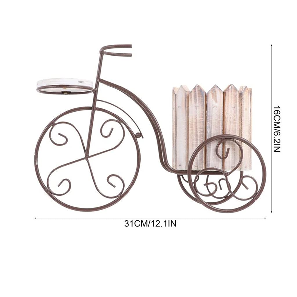 RJYYYDS Wrought Iron Bike Plant Stand Rustic Style Flower Pot Cart Holder Flower Basket,D-31.00 x 16.00 x 12.00 cm
