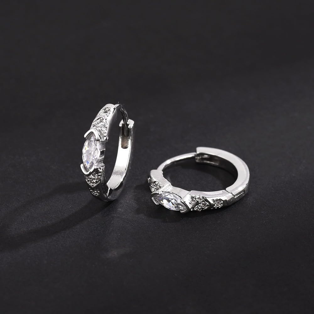 Lymphatic Drainage Slimming Hoop Earrings, Titanium Ion Lymphvity Germanium Earring Acupuncture Therapy Hoop Moissanite Earrings Jewelry for Women Men (silver+rose gold+black)