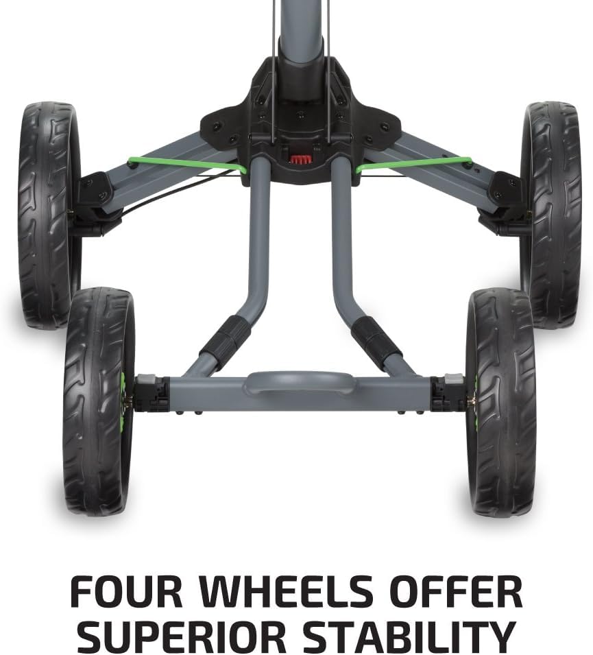 Bag Boy Quad XL Golf Push Cart, Black/Silver