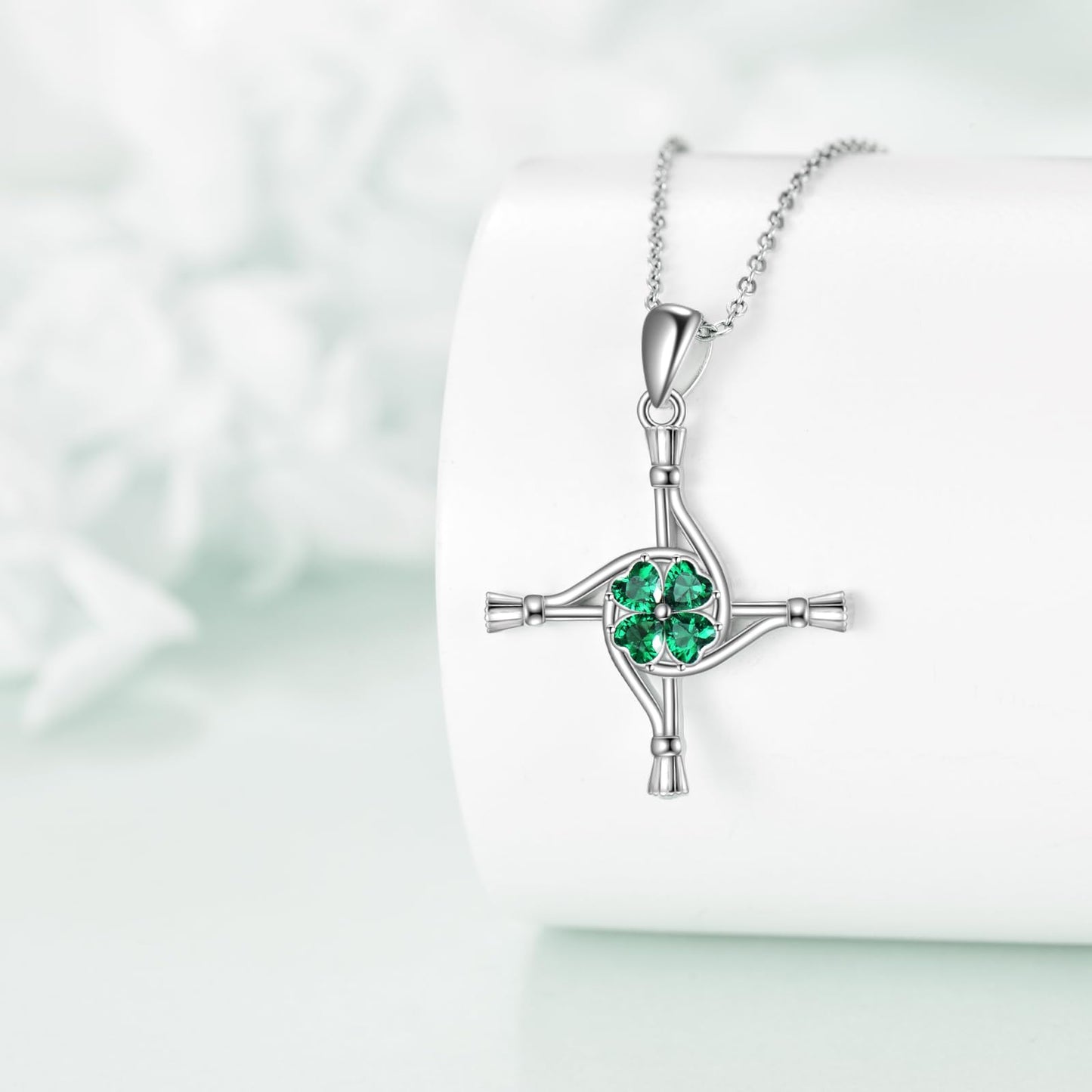 YFN St Bridgets Cross Necklace Sterling Silver Saint Brigid Cross Pendant Necklace Irish Jewelry for Women Irish Gifts