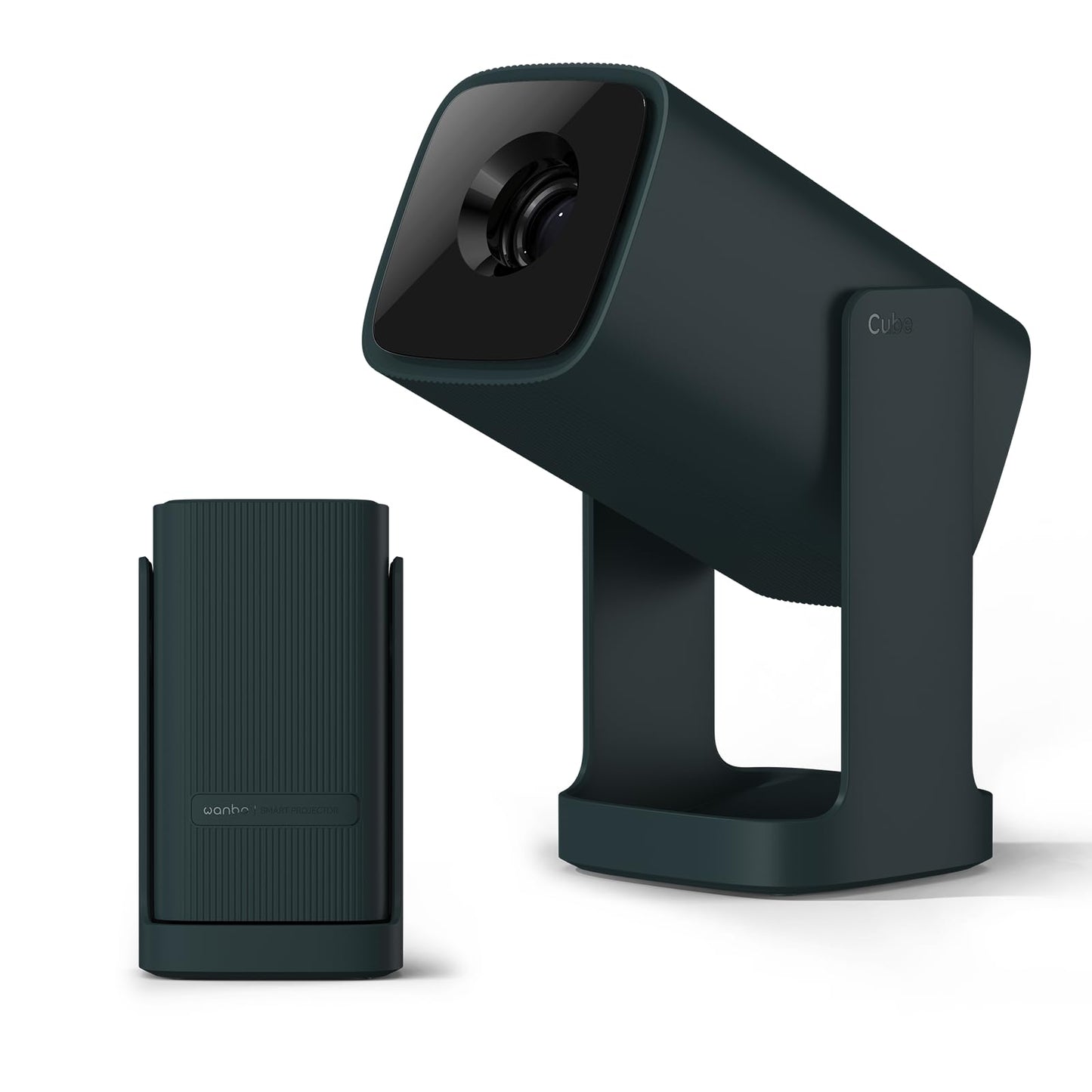 Wanbo Cube 1 Smart Projector with WiFi and Bluetooth, Android TV OS, Google Voice Assistant, 360°Adjustable Home Projectors, 1080P Support, Auto Keystone, Movie Portable Outdoor Projector, Dark Green
